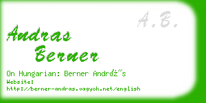 andras berner business card